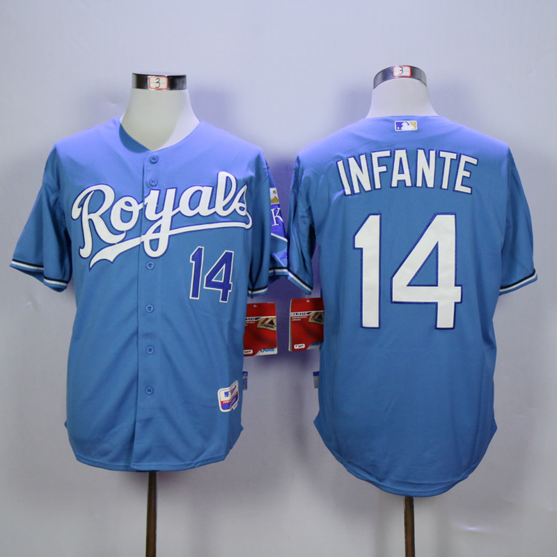 Men Kansas City Royals #14 Infante Light Blue MLB Jerseys->kansas city royals->MLB Jersey